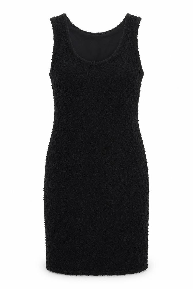 Preworn Womens Black  Lace Tank Dress  Size 14