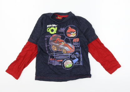 Tu Boys Blue  Jersey Basic T-Shirt Size 5 Years  - Angry Birds