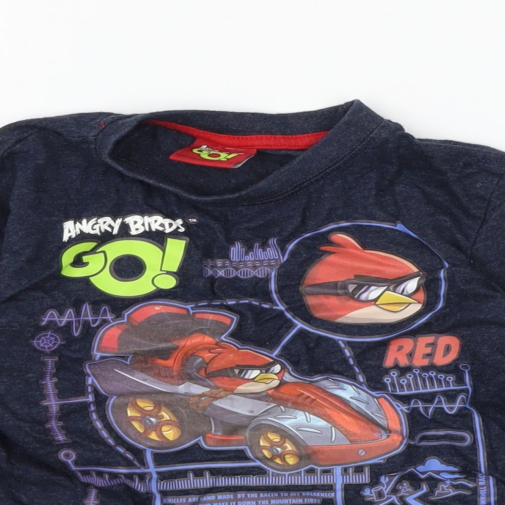 TU Boys Blue  Jersey Basic T-Shirt Size 5 Years  - Angry Birds