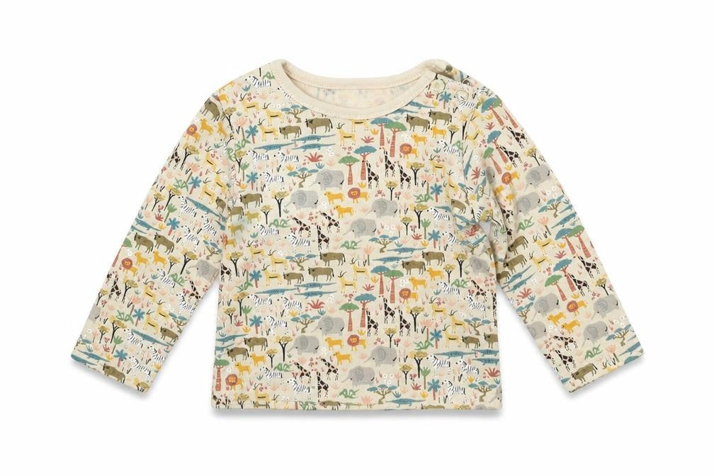 TU Baby Ivory  Jersey Basic T-Shirt Size 3-6 Months  - Animals