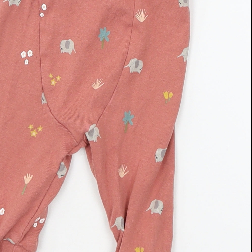TU Baby Red Geometric Jersey Jogger Trousers Size 3-6 Months  - Elephant