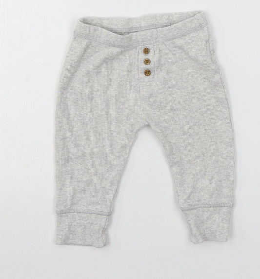 Marks and Spencer Girls Grey  Jersey Jogger Trousers Size 6-9 Months