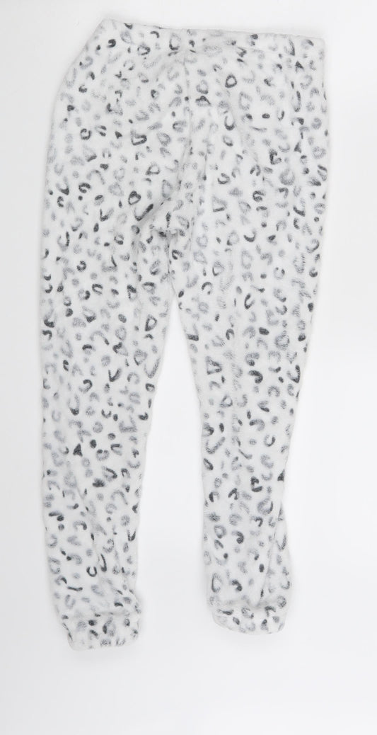 Love Sleep Girls White Animal Print  Jogger Trousers Size 8-9 Years