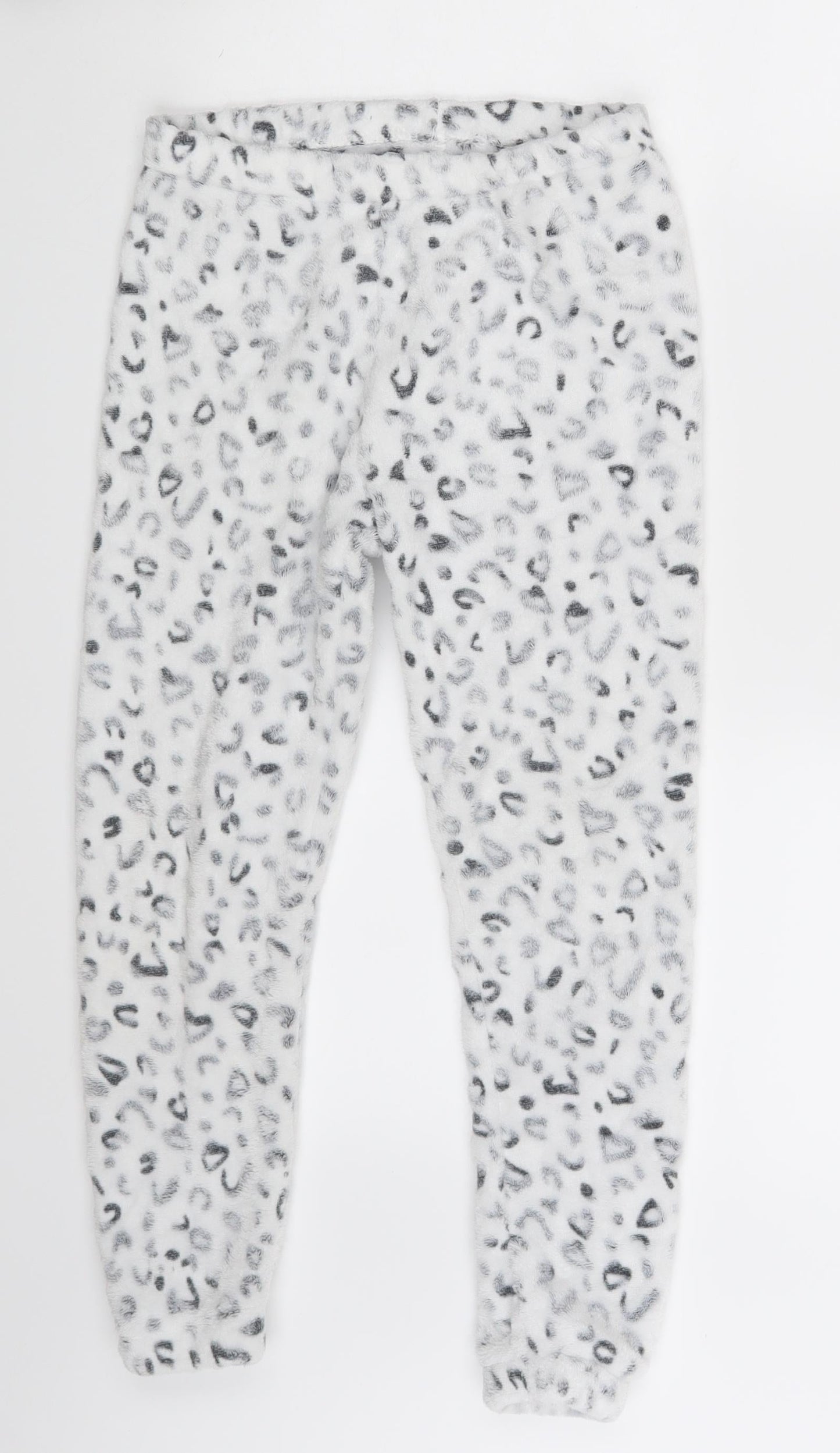 Love Sleep Girls White Animal Print  Jogger Trousers Size 8-9 Years