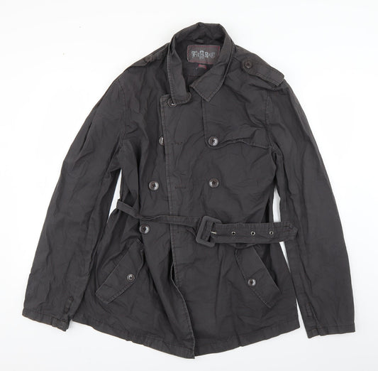 Fabric Womens Grey   Parka Coat Size M