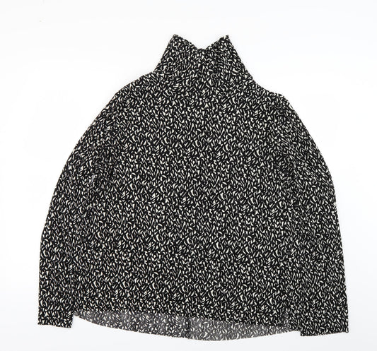 Topshop Womens Black Geometric  Basic T-Shirt Size 10