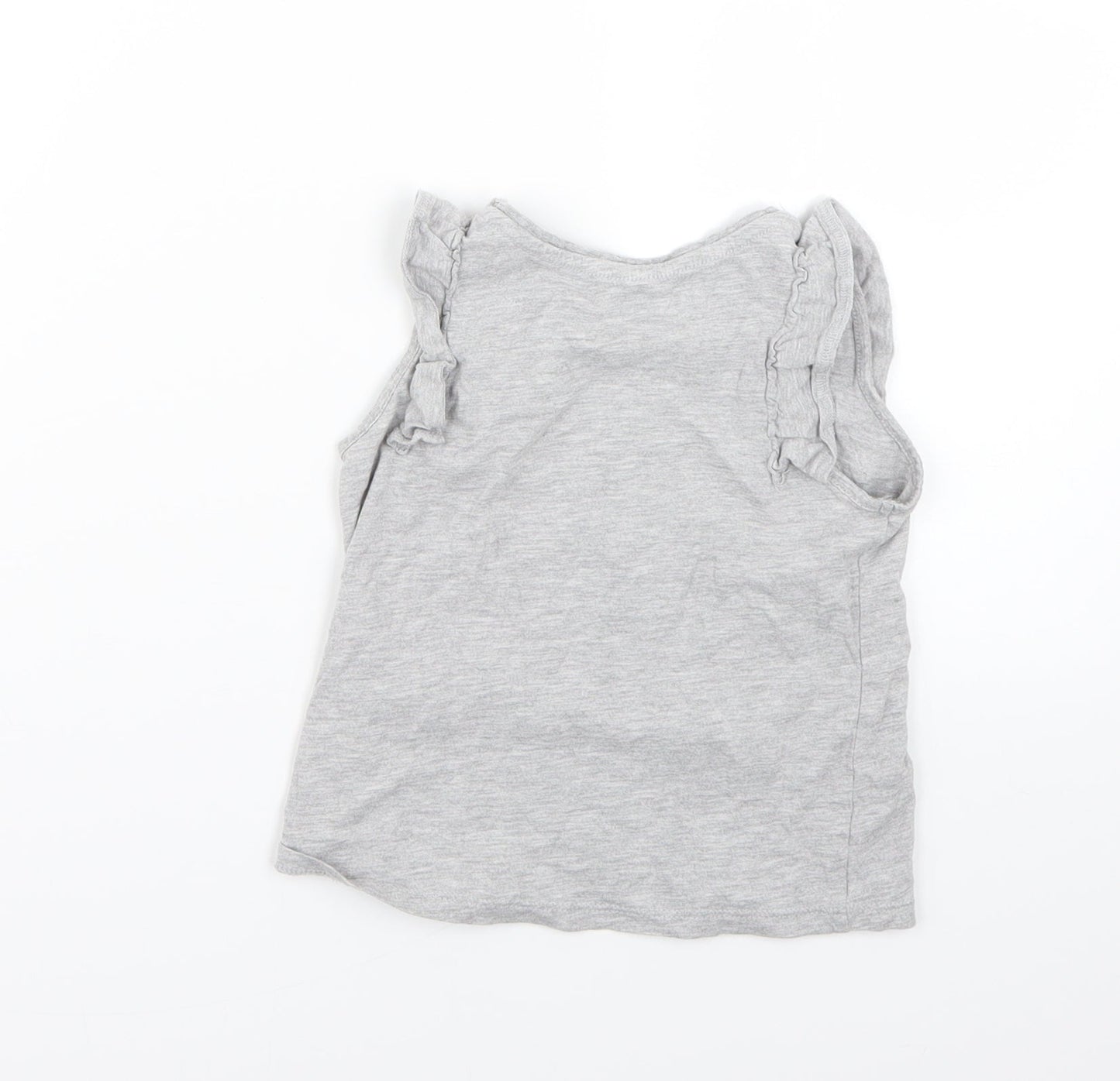 M&S Girls Grey   Basic Tank Size 3-4 Years  - Love
