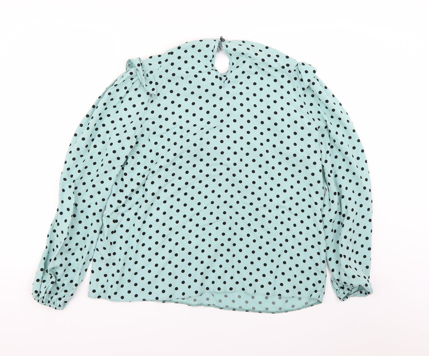 Papaya Womens Blue Polka Dot  Basic Blouse Size 12