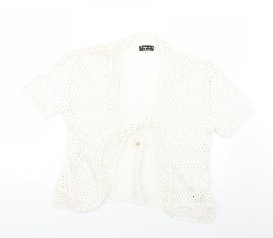 Empress Womens White   Cardigan Jumper Size M