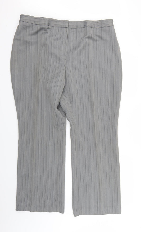 Agenda Womens Grey Herringbone  Trousers  Size 22 L27.5 in