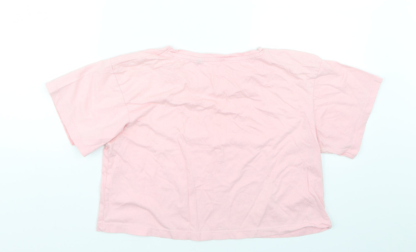 Preworn Womens Pink   Cropped T-Shirt Size M  - Bride