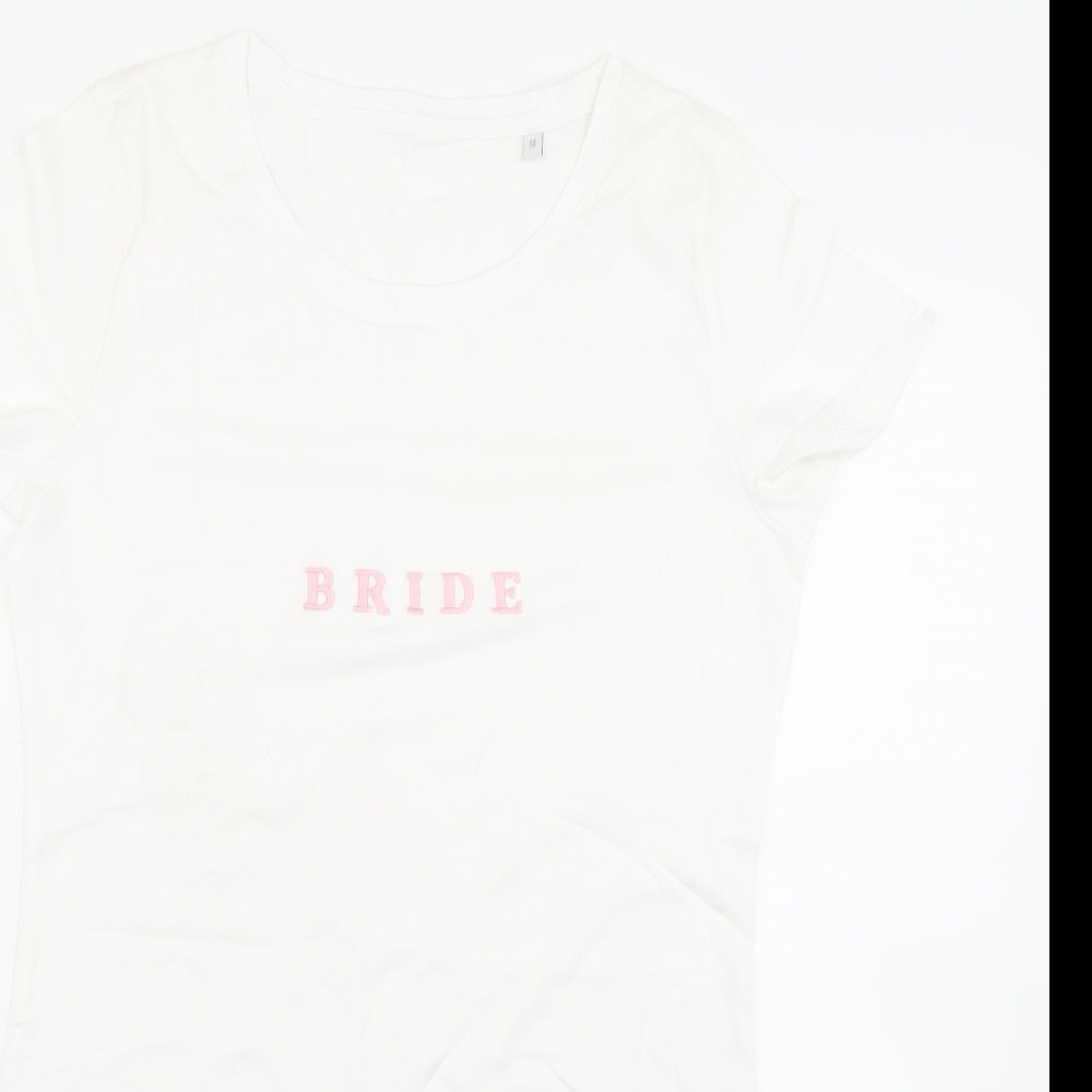 Preworn Womens White   Basic T-Shirt Size M  - Bride