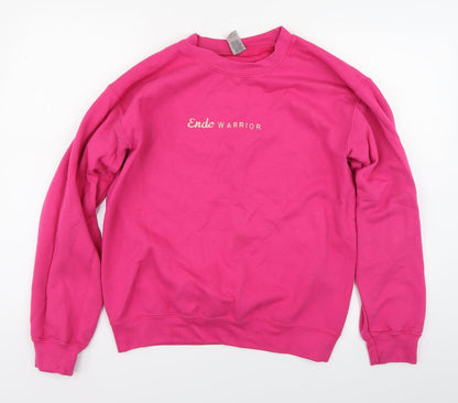 Preloved Gildan Womens Pink   Pullover Sweatshirt Size S - Front
