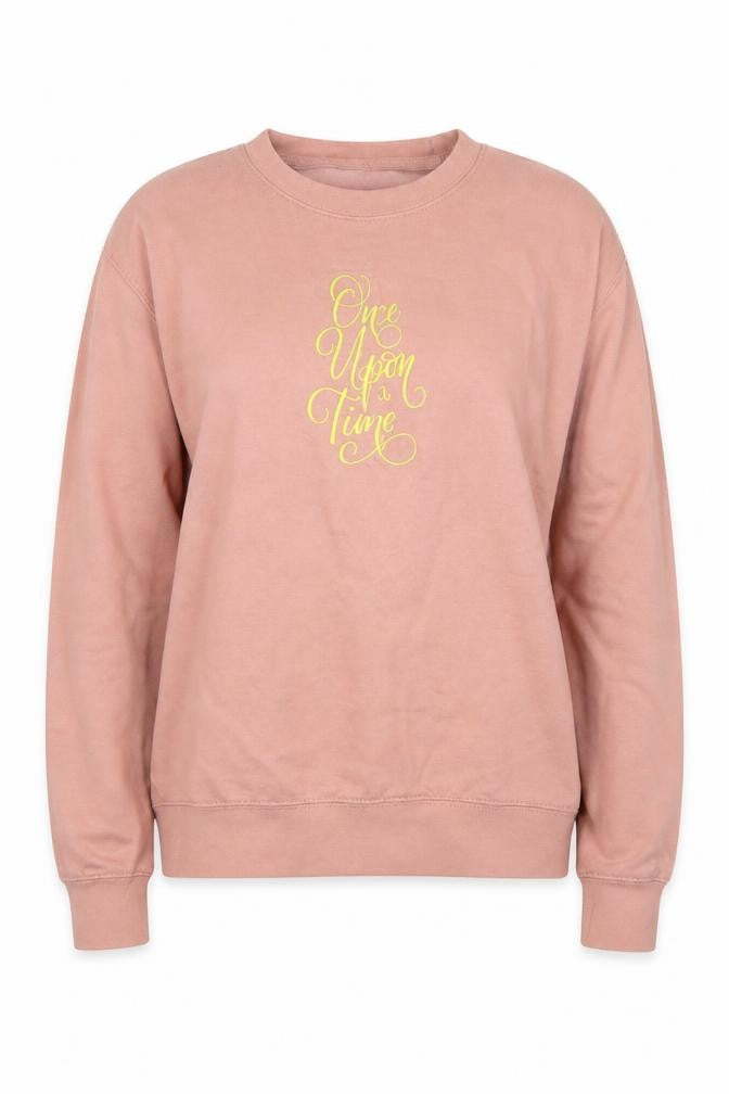 Preworn Womens Pink   Pullover Sweatshirt Size S  - Once upon a time
