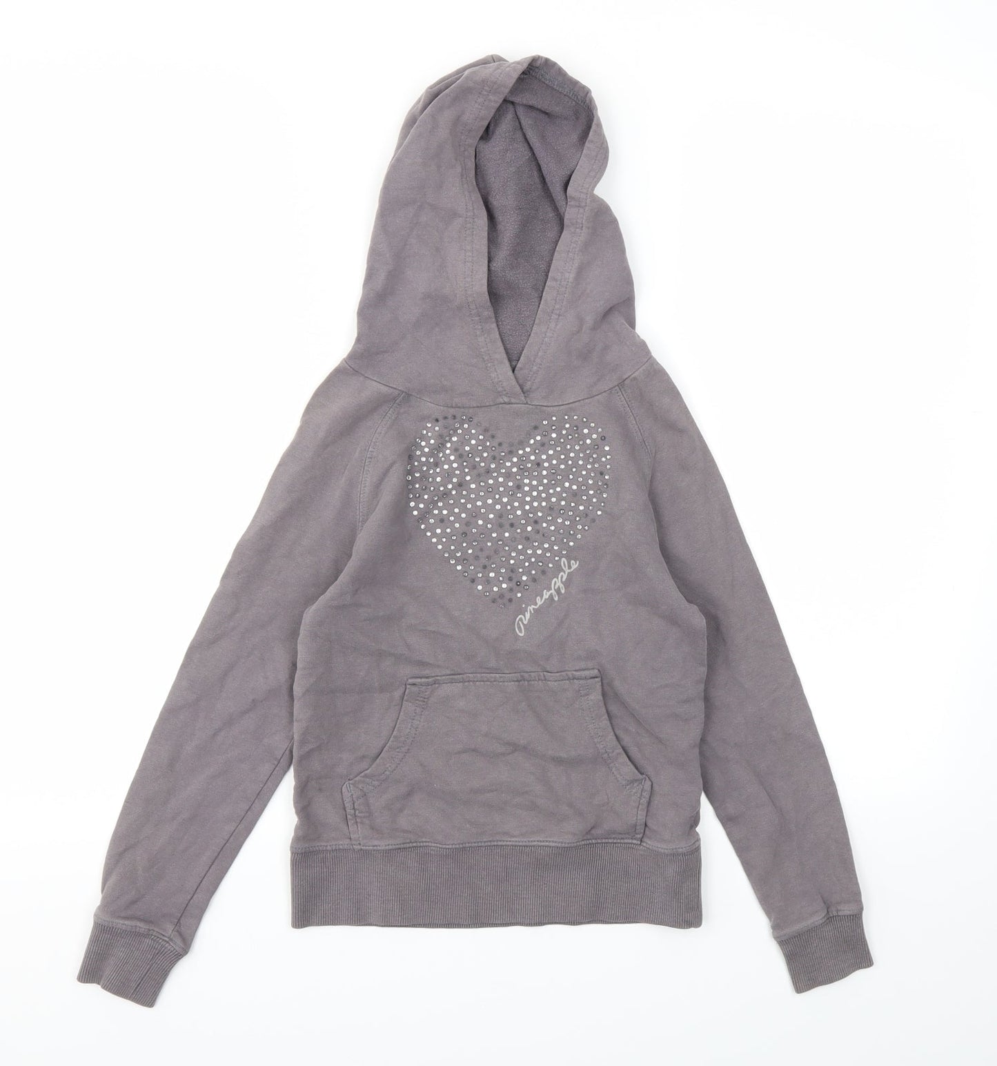 PINAPLE Girls Grey   Pullover Hoodie Size 7-8 Years
