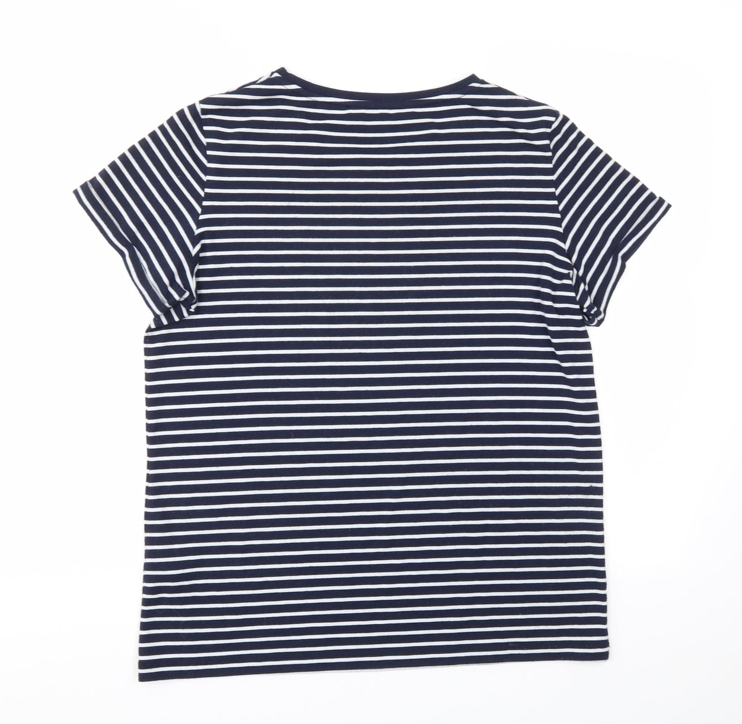 Dorothy Perkins Womens Blue Striped  Basic T-Shirt Size 12