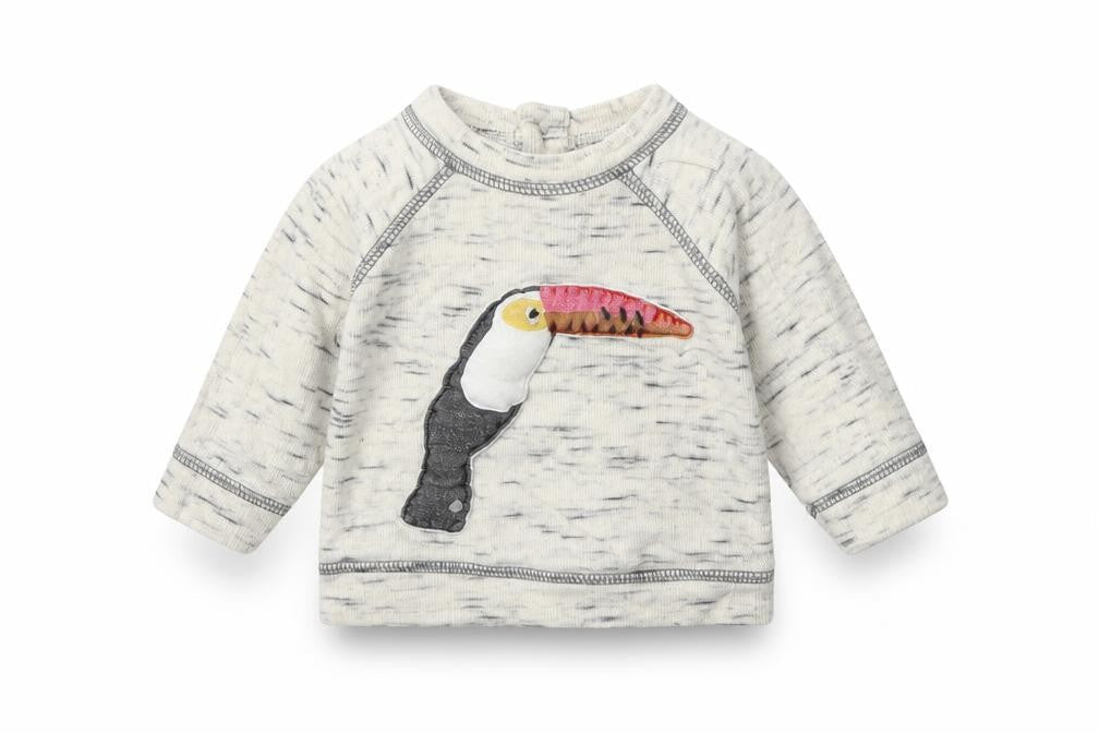 Next Boys Ivory Animal Print  Pullover Jumper Size 0-3 Months