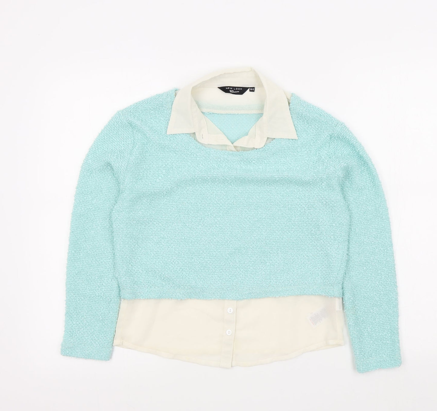 New Look Girls Green Colourblock  Pullover Jumper Size 10-11 Years