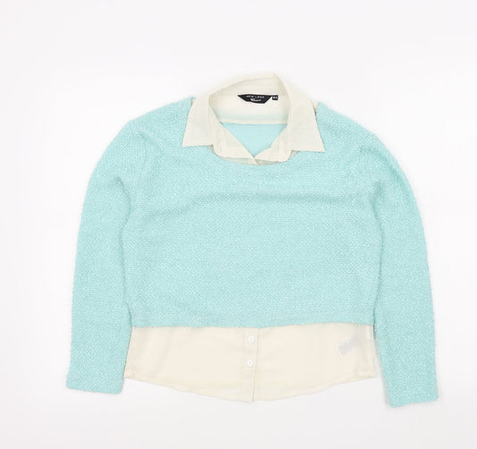 New Look Girls Green Colourblock  Pullover Jumper Size 10-11 Years