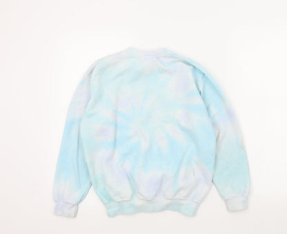 Preloved Gildan Girls Blue Colourblock  Pullover Jumper Size M - Back