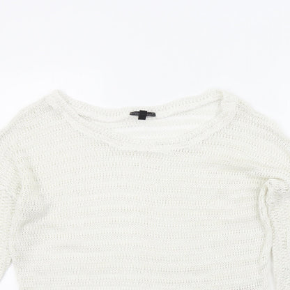 Topshop Womens White   Pullover Jumper Size 12