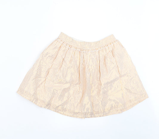 NEXT Girls Gold Striped  A-Line Skirt Size 7 Years