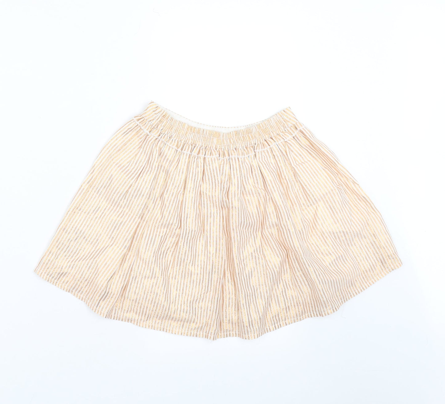 NEXT Girls Gold Striped  A-Line Skirt Size 7 Years