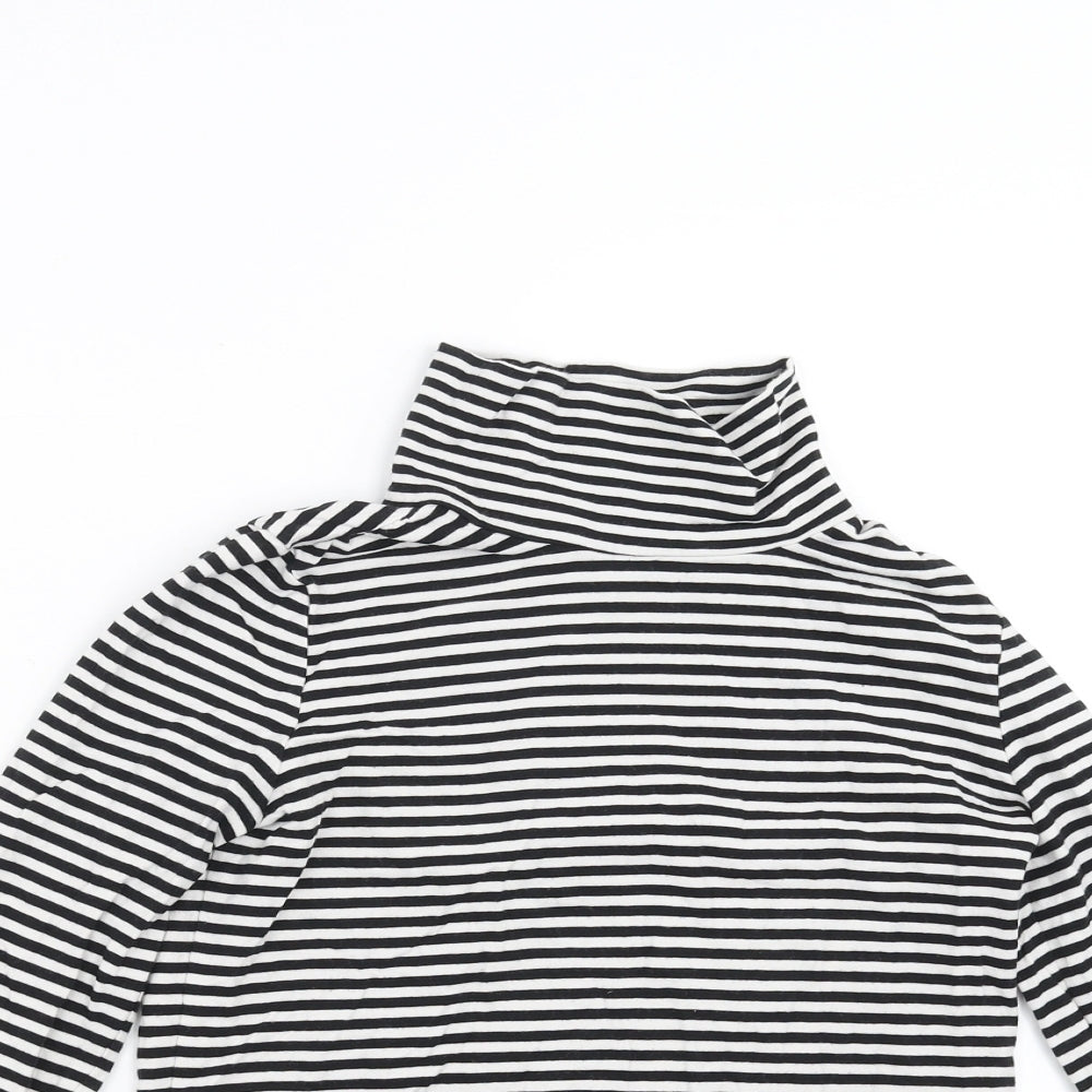 TU Girls Black Striped  Basic T-Shirt Size 10 Years