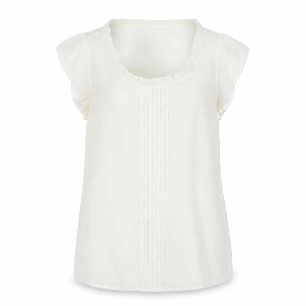 TU Womens Ivory   Basic Blouse Size 10  - sheer