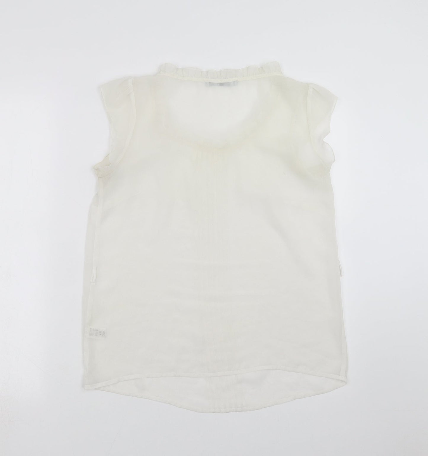 TU Womens Ivory   Basic Blouse Size 10  - sheer