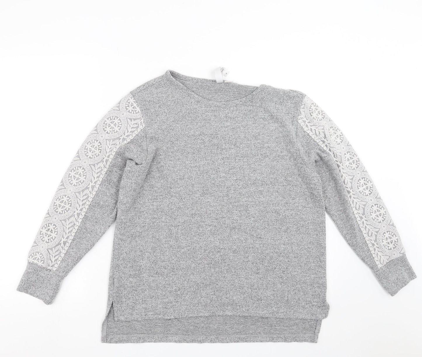 Flora Nikrooz Womens Grey   Pullover Jumper Size M  - Lace Sleeve detail