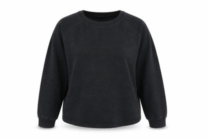 Front view of ASOS women’s grey pullover sweatshirt, size UK 12