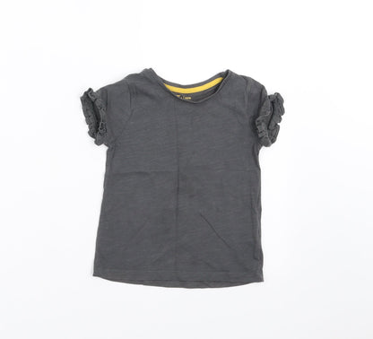 Additional front view of Tu girls’ grey basic t-shirt, size 2-3, years
