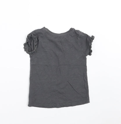 Back view of Tu girls’ grey basic t-shirt, size 2-3, years