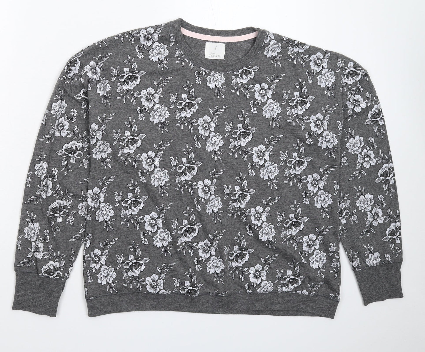 Matalan Womens Grey Floral  Top Pyjama Top Size M
