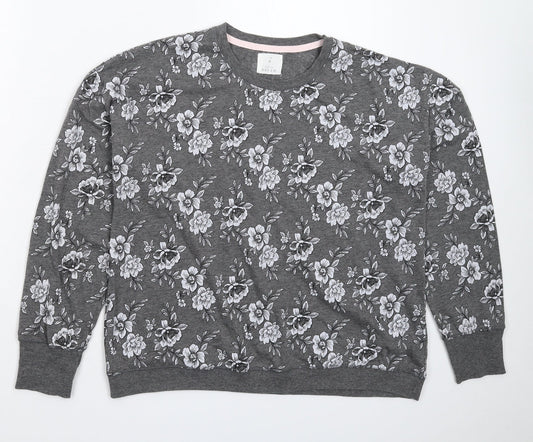 Matalan Womens Grey Floral  Top Pyjama Top Size M