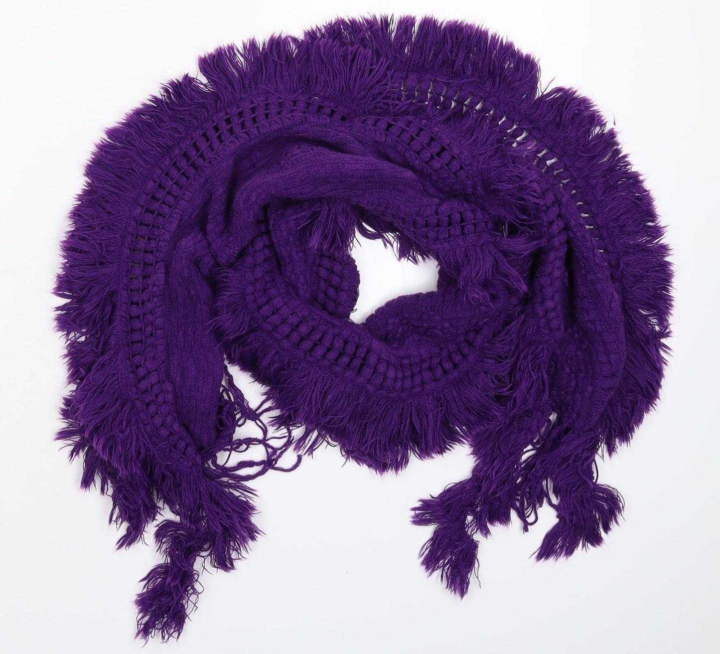 Preworn Womens Purple  Knit  Scarf