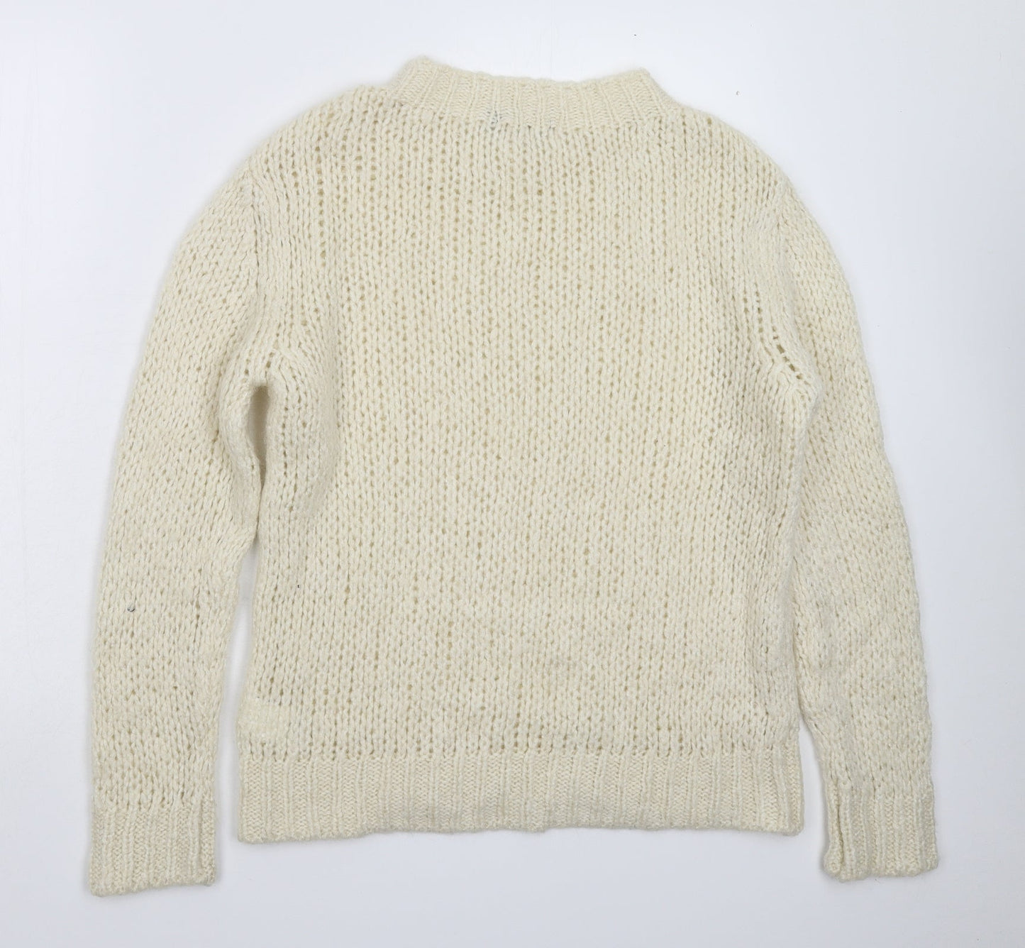 Bik Bok Womens White  Knit Pullover Jumper Size L