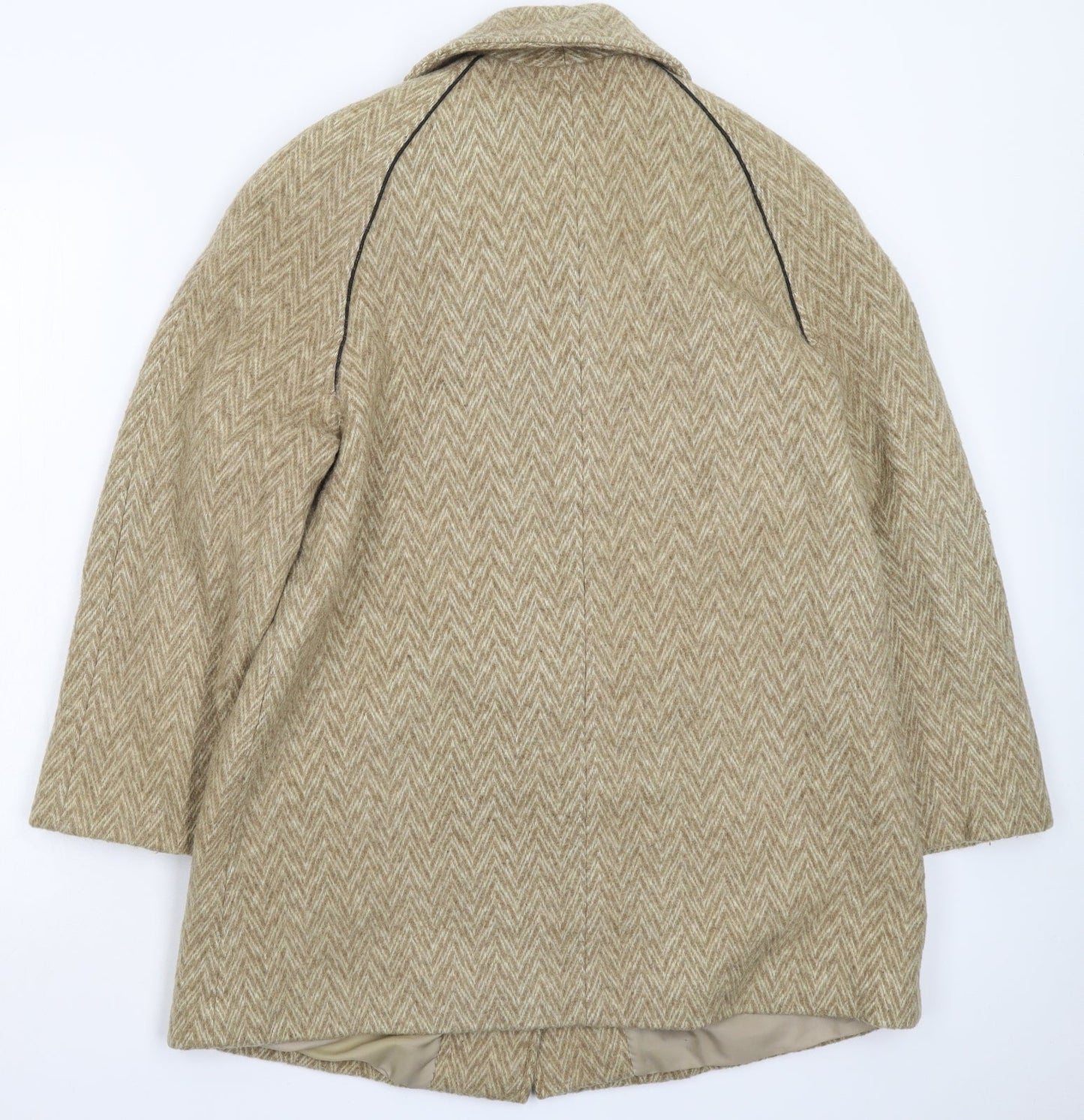 La Petite Womens Beige Herringbone  Jacket Coat Size L