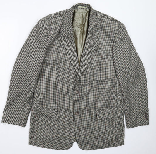 Preworn Mens Multicoloured Houndstooth  Jacket Suit Jacket Size 40