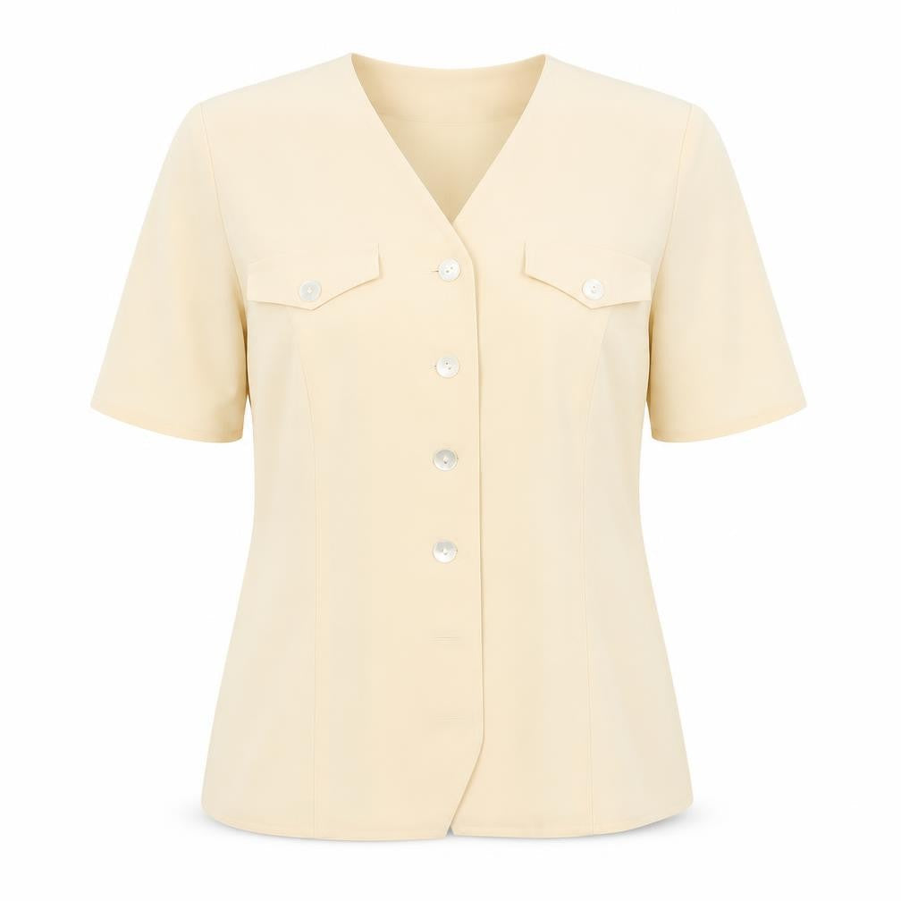 Precis Womens Yellow   Basic Blouse Size 10  - Padded Shoulders