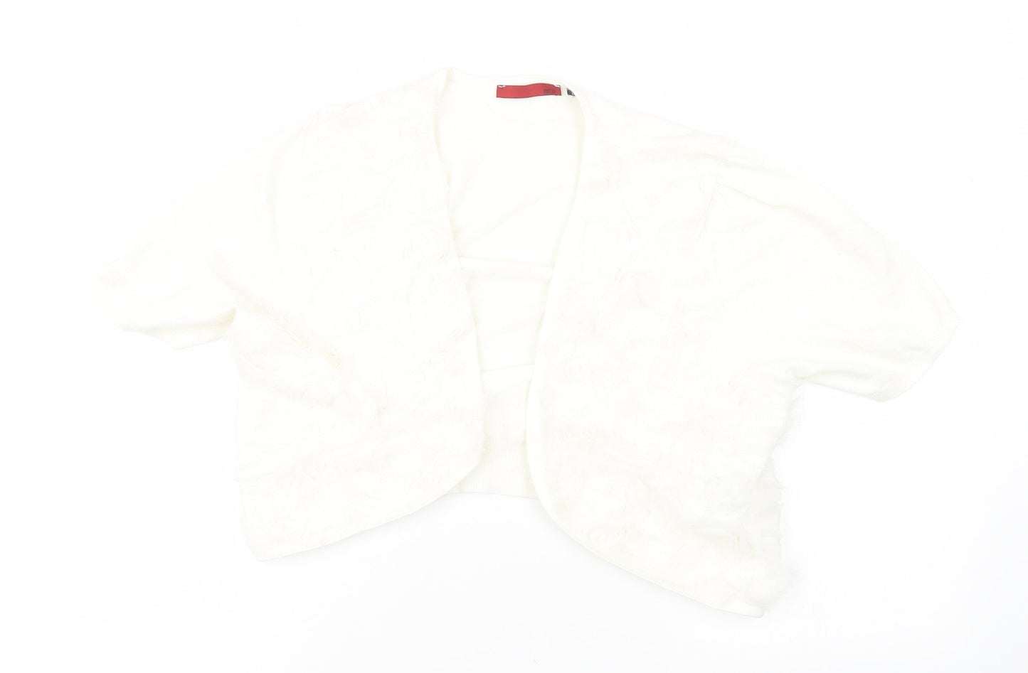 Preworn Womens White  Knit Jacket Waistcoat Size L