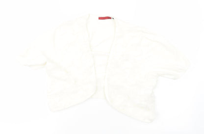 Preworn Womens White  Knit Jacket Waistcoat Size L