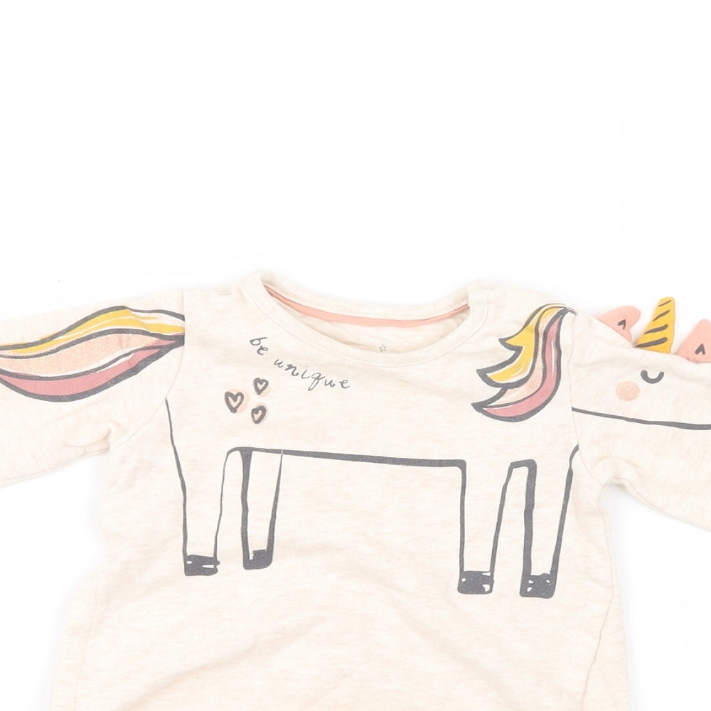 F&F Girls Pink   Pullover Jumper Size 3-6 Months