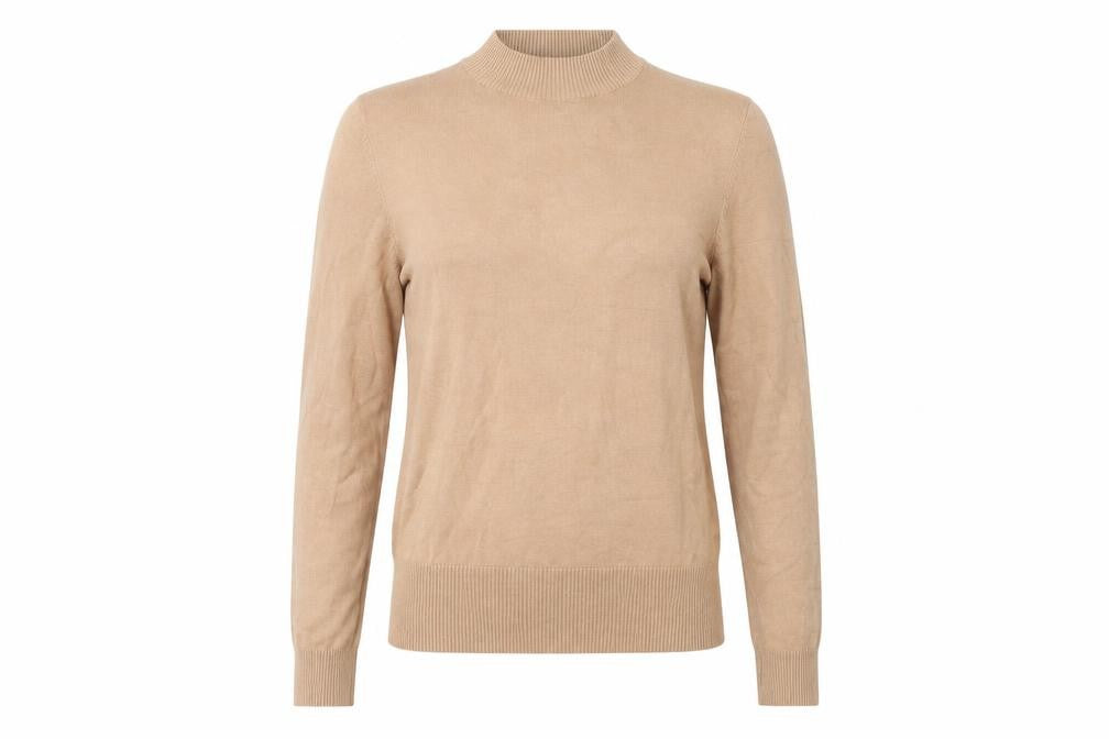 New Look Womens Beige  Knit Henley Sweatshirt Size 12