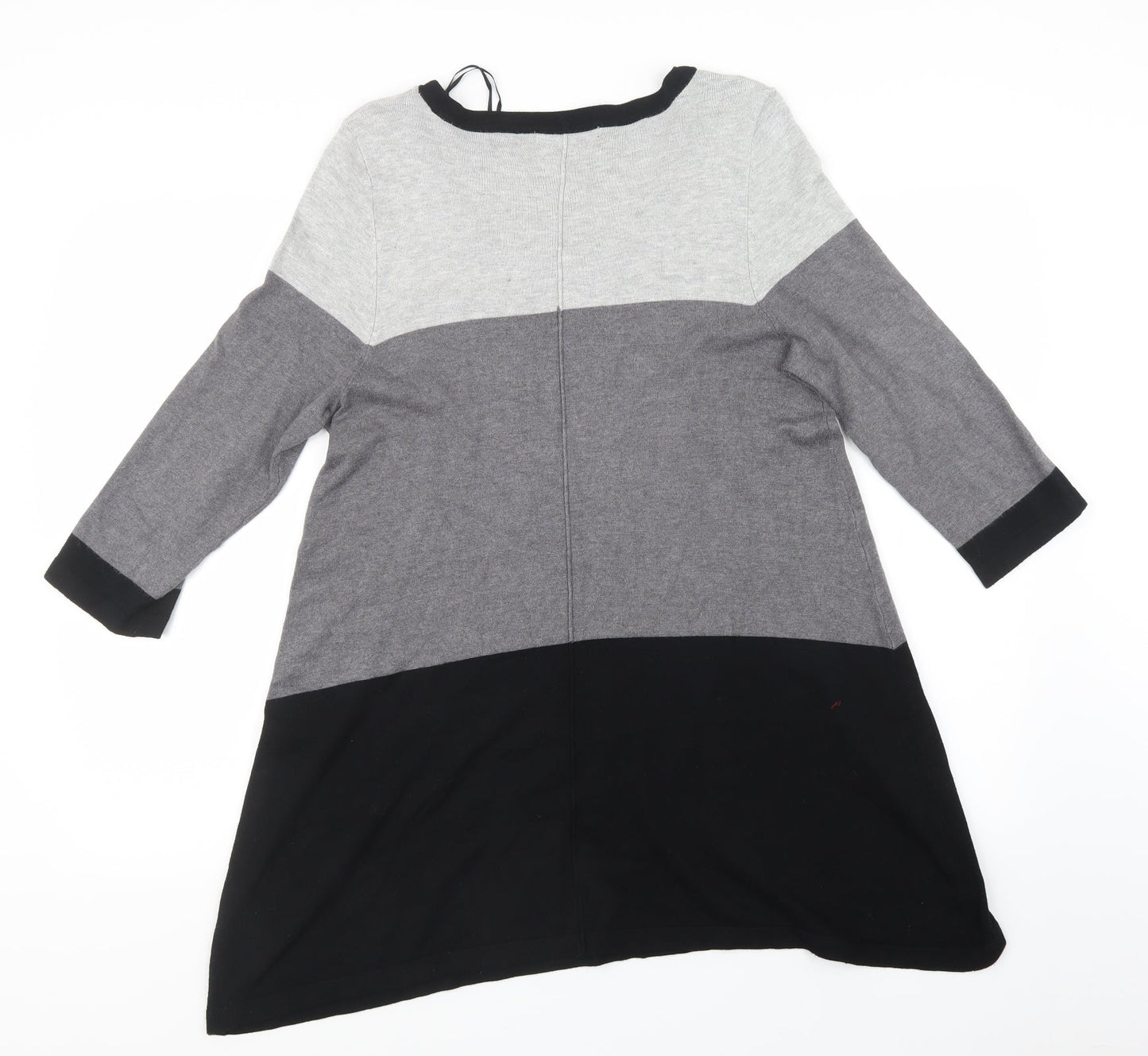 George Womens Black Striped Knit Pullover Sweatshirt Size 14