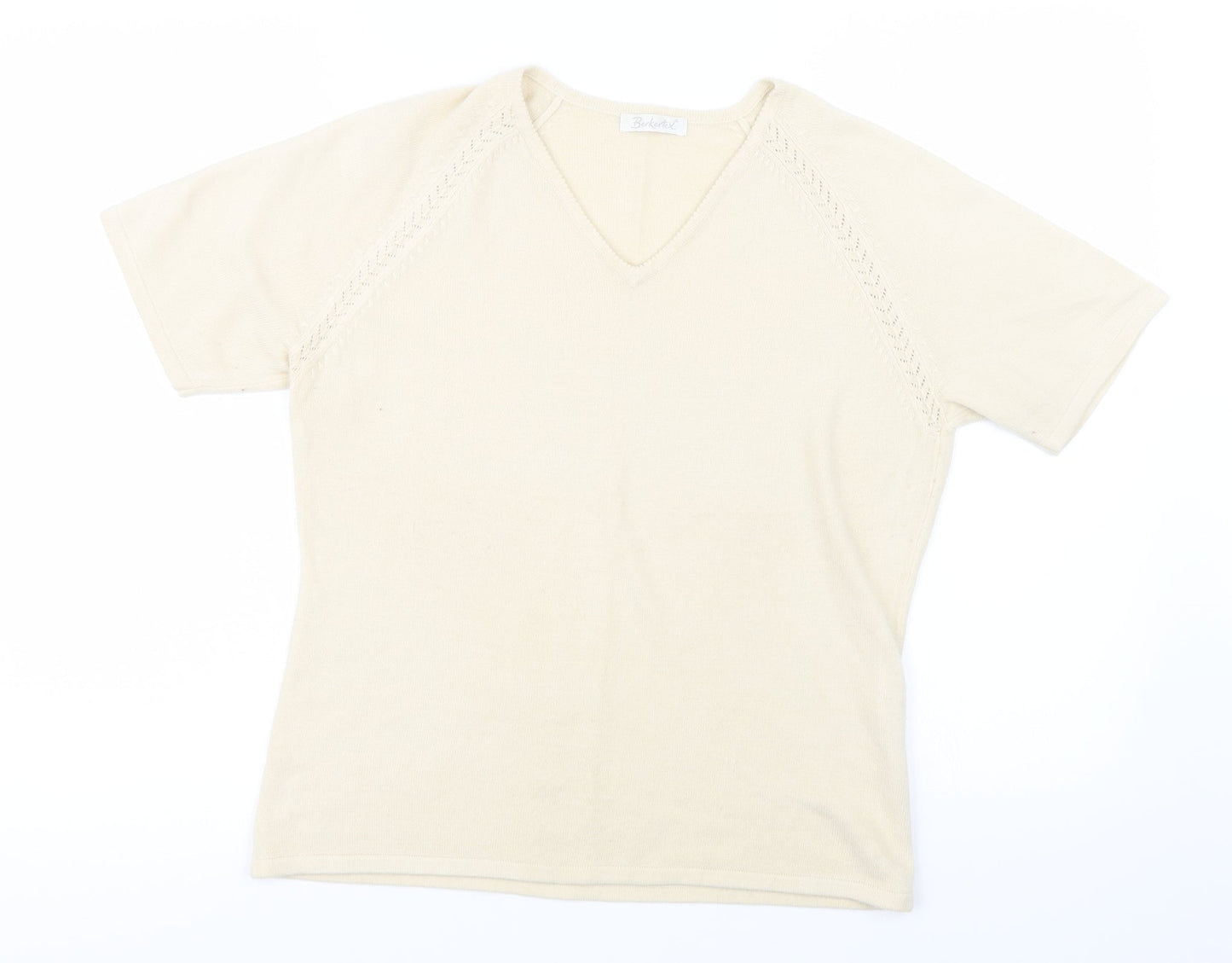 Berkertex Womens Yellow  Knit Basic T-Shirt Size 14