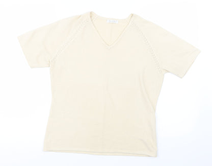 Berkertex Womens Yellow  Knit Basic T-Shirt Size 14