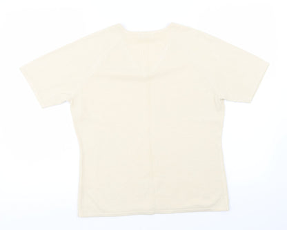 Berkertex Womens Yellow  Knit Basic T-Shirt Size 14