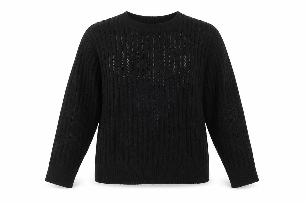 Primark Womens Black  Knit Pullover Sweatshirt Size 14